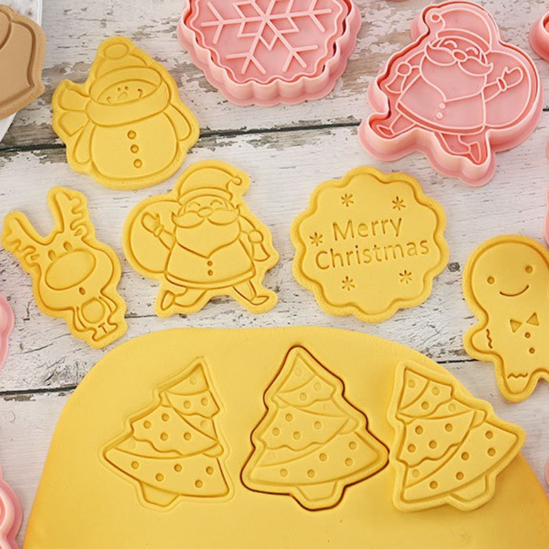 แม่พิมพ์คุกกี้คริสต์มาส/วาเลนไทน์ DIY เลือกชุดตก แต่งได้หลายชุด 8PCS พิมพ์คุกกี้ 3D แม่พิมพ์คุกกี้ เครื่องมืออบ - รูปที่ 4