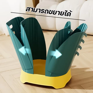 ถังขยะแบบปรับได้ความจุขนาด พลาสติก ถังขยะในครัว สามารถขยายได้ การออกแบบสร้างสรรค์