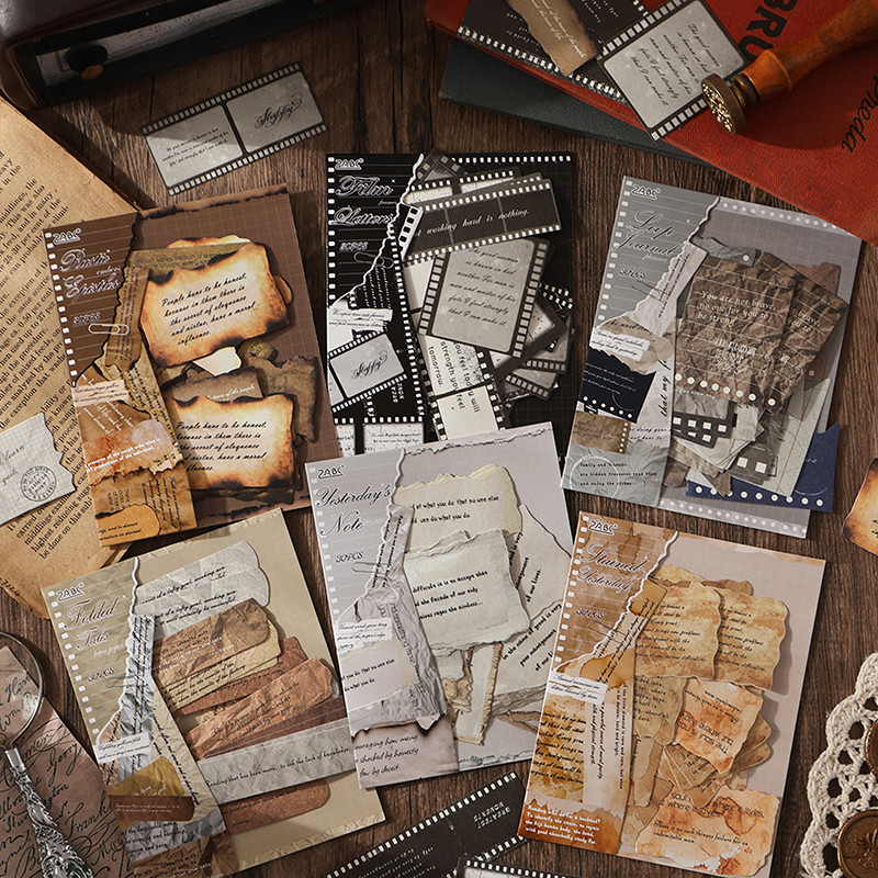 30 ชิ้น Vintage Memory Letter Series สติกเกอร์กระดาษน้ําหนักเบาสมุดภาพ Deco DIY สติกเกอร์