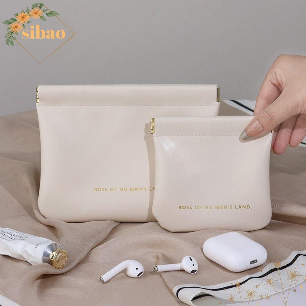 SIBAO กระเป๋าแต่งหน้าลิปสติก พกพาเรียบง่าย แฟชั่น กระเป๋าเครื่องสำอางค์ PU ขนาดเล็ก สำหรับผู้หญิง