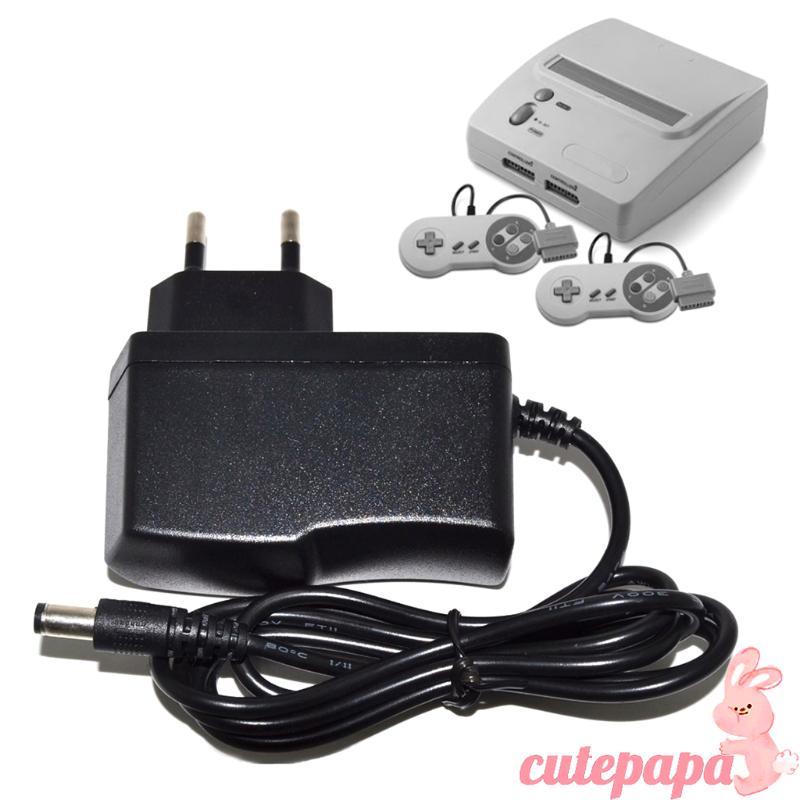 Cutep Black EU Plug AC Adapter Power Supply Charger สําหรับคอนโซลเกม SNES NES