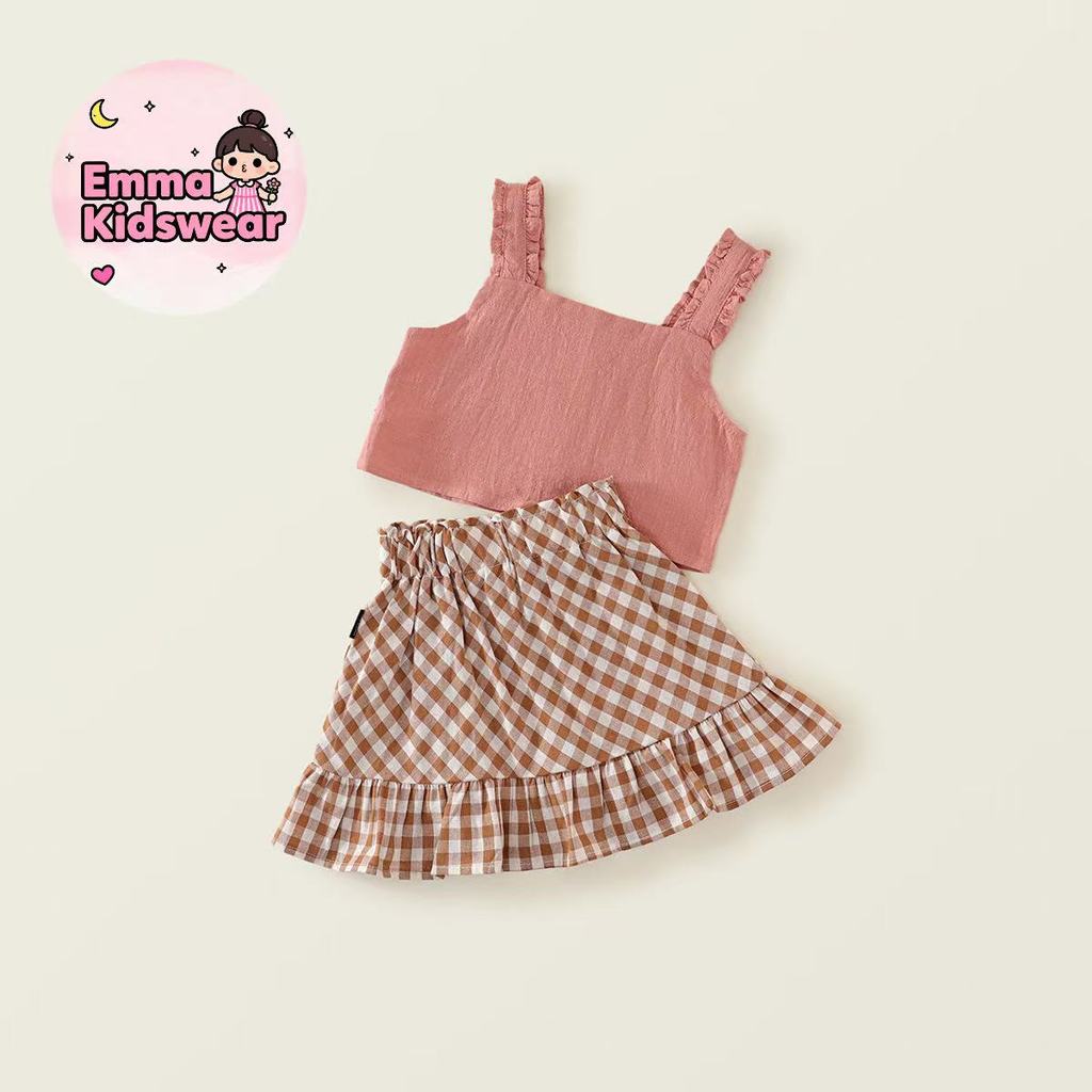 💗EK👧🏻วันหยุด ชุดเซ็ทเสื้อ+กระโปรง สําหรับเด็กผู้หญิง ราคาถูก คุณภาพด สองชิ้น สไตล์เกาหลี🚀พร้อมส่ง - รูปที่ 3