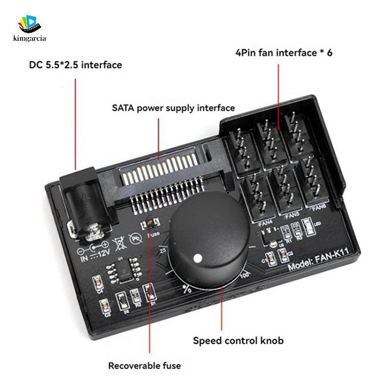 kimgarcia PWM Fan Speed Controller พลังงานสูง DC Power 4Pin Fan Governor NAS Server Fan การควบคุมควา