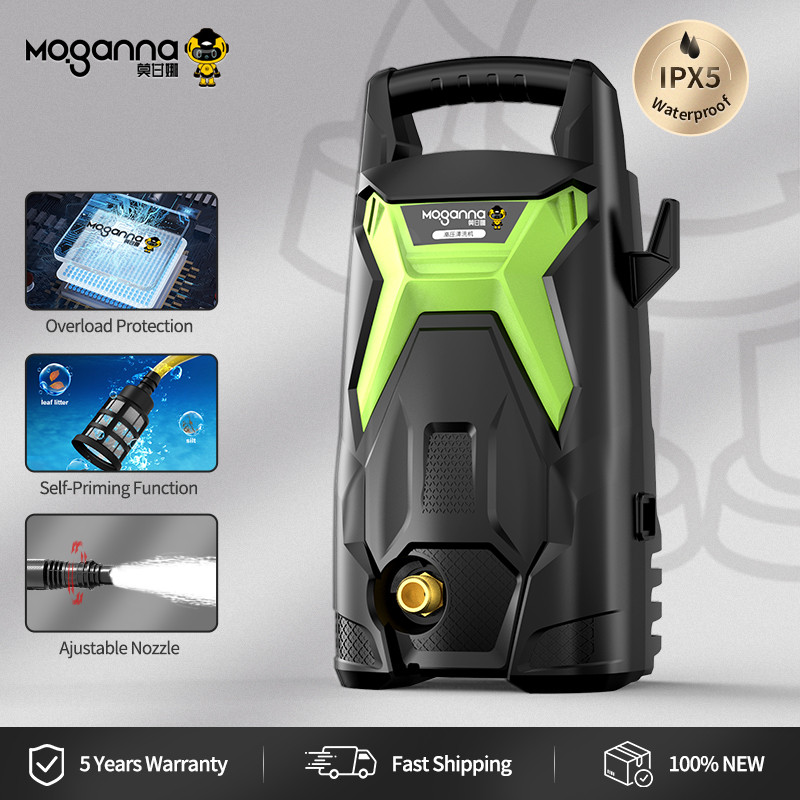 MOGANNA B1 series เครื่องฉีดน้ําแรงดันสูงไฟฟ้าแบบขนาดกะทัดรัด น้ําหนักเบา 23 FT Tangle-Free Hose