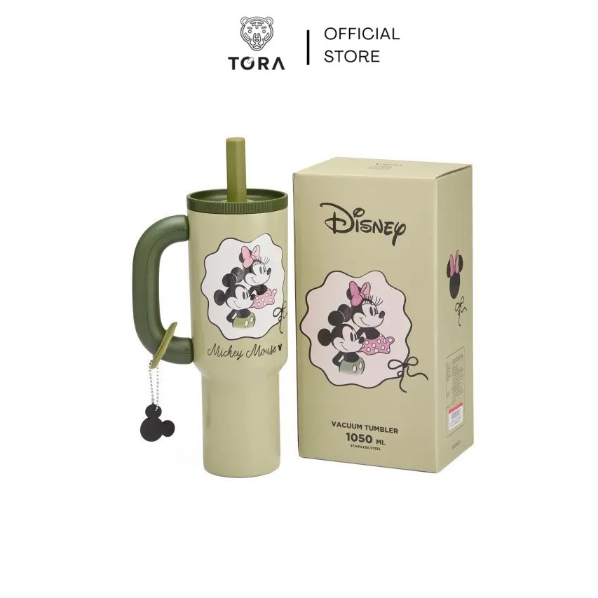 Tora แก้วน้ำสุญญากาศ สแตนเลส เก็บความร้อนเย็น Disney Collection 2025 ความจุ 1050 มล. สีมะกอกเข้ม