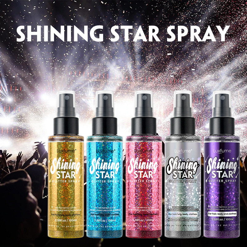 Glitter Spray Body Facial Hair Glitter Spray Shiny Fine Glitter Purple 100ml