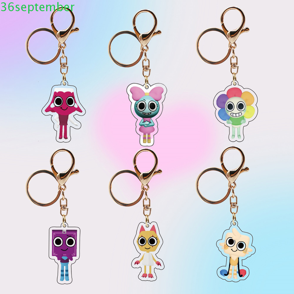 SEPTEMBER เกมพวงกุญแจโลกของ Dandy, Scraps Pebble Dandys World จี้, Vee Acrylic Shelly การ์ตูน Goob C