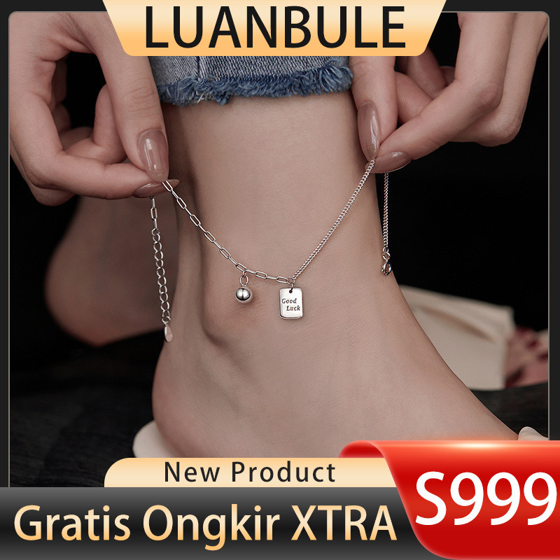 LUANBULE Silver Lucky Anklet S999 สําหรับผู้หญิง รุ่นใหม่