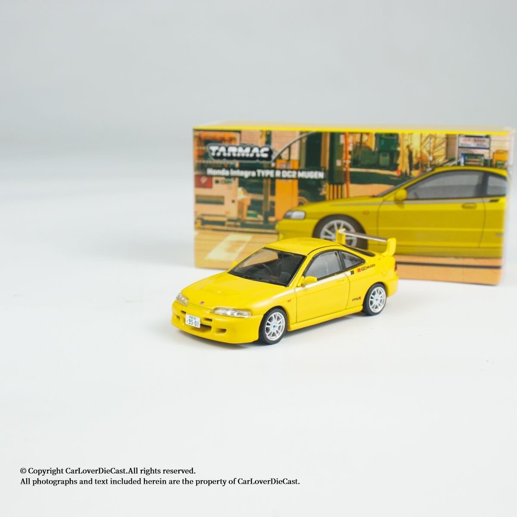 TW 1: 64 Honda Integra Type R DC2 MUGEN Classic JDM Alloy Car Model Collection สีเหลือง