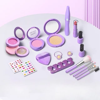 ของเล่นแต่งหน้า เครื่องสำอางสำหรับเด็ก 18/22PCS ปลอดภัยและปลอดสารพิษ ของขวัญวันเกิด ชุดของเล่น