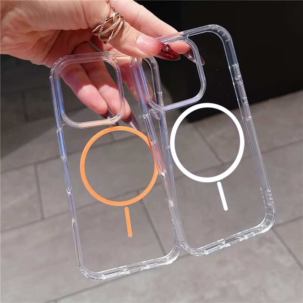 Acrylic Magnetic เคสทรศัพท์ for iPhone 11 16 Pro Max 13 17 15 12 14 Air 16promax 15promax 17promax เคสโทรศัพท์มือถือ