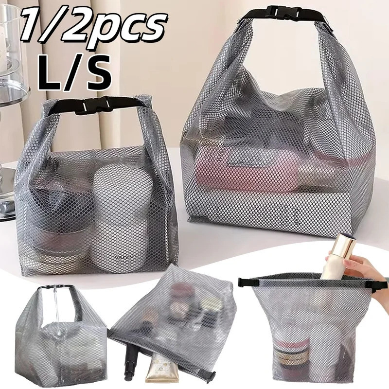 1/2ชิ้นความจุขนาดใหญ่ถุงเก็บกันน้ําแบบพกพากระเป๋าเดินทางกระเป๋าถือแต่งหน้ากระเป๋าออแกไนเซอร์ความจุถุงแป้งกลางแจ้งถุงล้าง