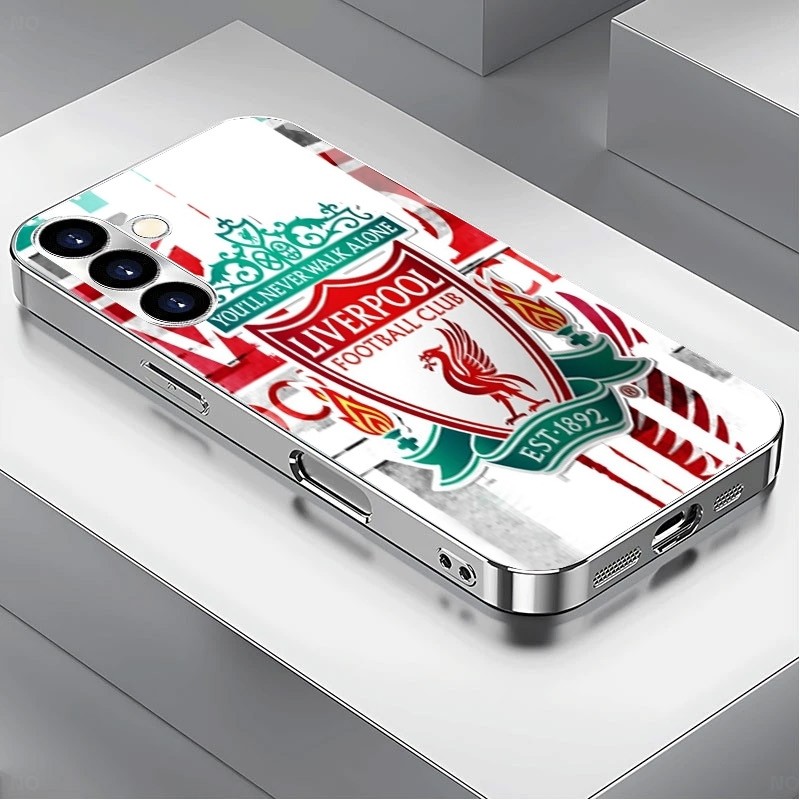 SAMSUNG Liverpool FC (12) หรูหราชุบกรอบเคสโทรศัพท์สําหรับSamsung Galaxy S22 S23 S24 S25 Ultra A22 A23 A25 A33 A35 A52 A53 A54 A55 A56 A70 A71 A90 ฝาครอบโทรศัพท์