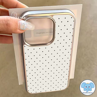 สำหรับ IPhone 17 AIR XR 16 11 15 13 12 14 Pro Max X XS Max 16 7 8 15 Plus เคสกรอบชุบไฟฟ้าแบบใสหรูหราแบบเต็มจอจุดเล็กๆ