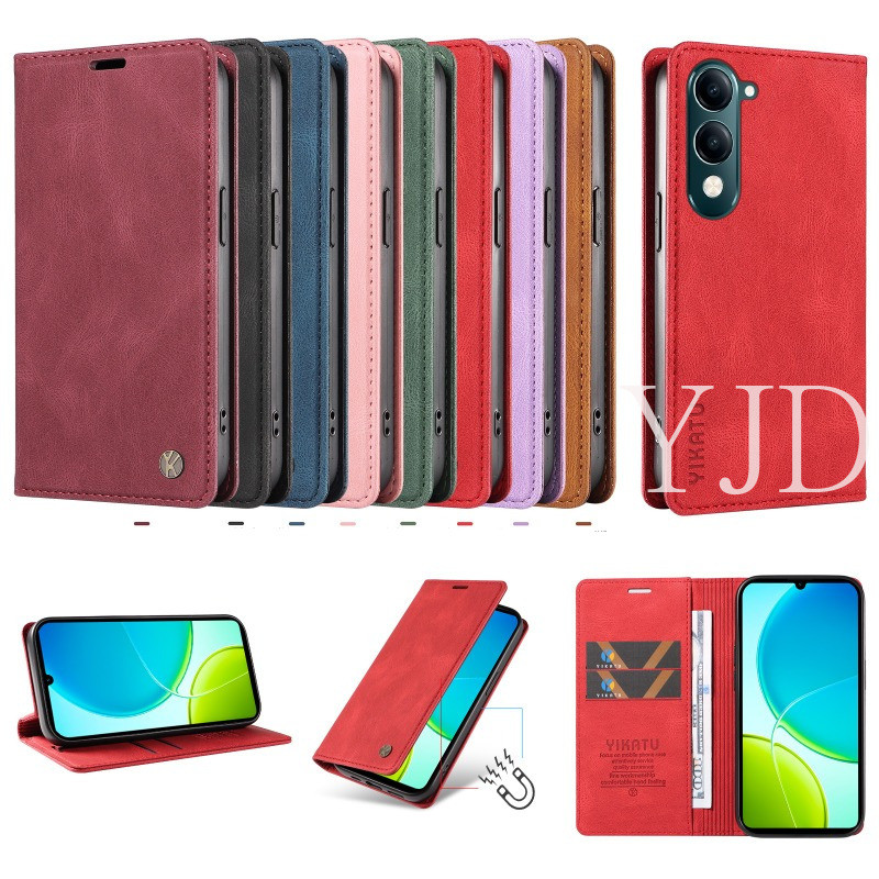 สําหรับ Vivo Y04 Y04S Y29S Y29t สไตล์ใหม่ผิวรู้สึกหนังช่องใส่การ์ด Anti-Drop เคสโทรศัพท์