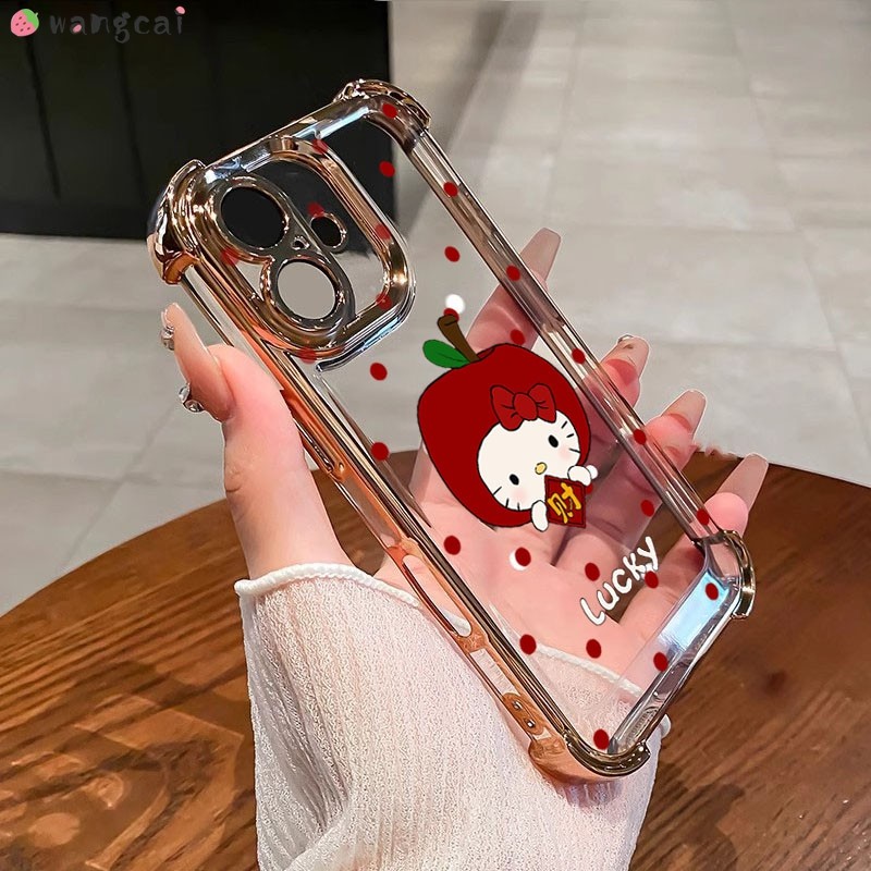 สําหรับ Vivo X300 X200 FE X100 X100s S30 Pro Mini Ultra X200s X90 X80 เคสโทรศัพท์ตรุษจีนรับ Rich Hello Kitty Red Apple Polka Dot น่ารักการ์ตูนกันกระแทกปลอกกรณีฝาครอบ - รูปที่ 2