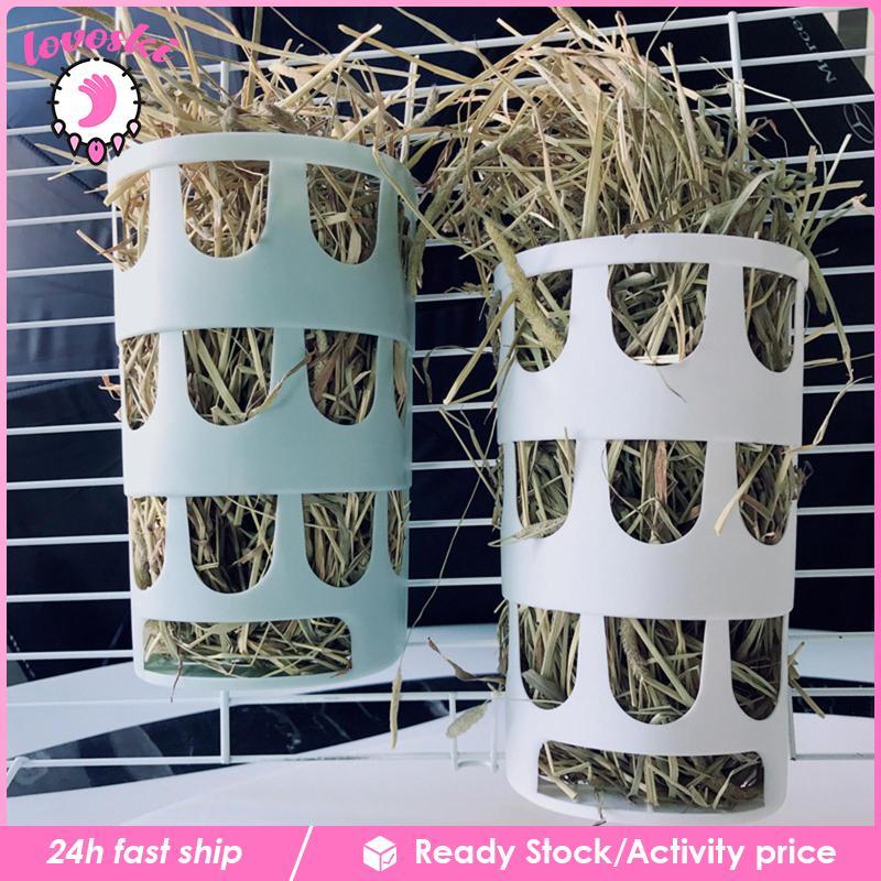 [Lovoski] Hay Feeder Rack Bunny feed Holder Hamster Feeder Grass Food Container for Ferret Pets Pige