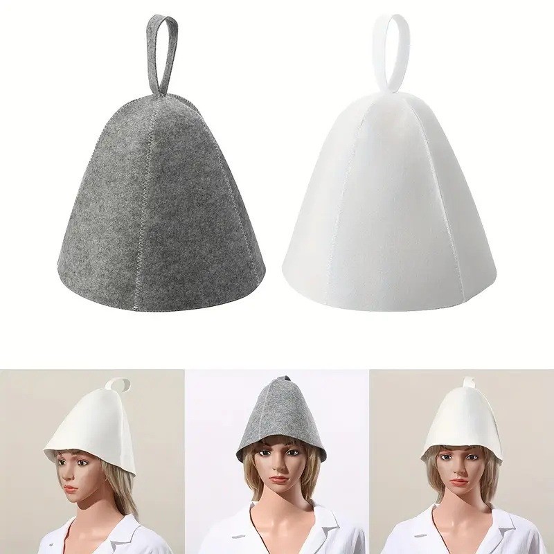 Thicken Wool Felt Shower Cap Hair Turban Quickly Towel Drying Hats Felt Sauna Hat Men Dry Sauna Cap 