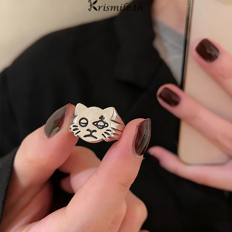 COD-ในไทย💖ความคิดสร้างสรรค์ แมว ดาวเสาร์ เปิด แหวน ผู้หญิง การออกแบบการ์ตูน แหวนนิ้วชี้ มัลติฟังก์ชั่ น่ารัก - รูปที่ 6