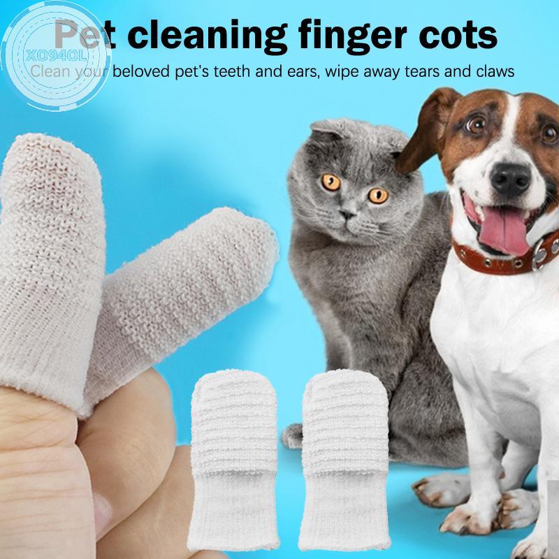 Xo94ol 6/12Pcs สัตว์เลี้ยง Two-Finger Brushing Finger Cots สัตว์เลี้ยง Oral Care Finger Cover แปรงสีฟันสุนัขลบ Tartar Cochlear อุปกรณ์ทําความสะอาด TH