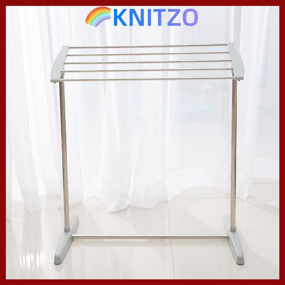KNITZO ถัก ราวตากผ้าผ้าขนหนูขนาดเล็กประหยัดพื้นที่ไม้แขวนเสื้ออเนกประสงค์สแตนเลสแขวนราวแขวนเสื้อผ้าชุดชั้นในการอบแห้ง