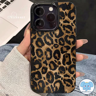 เคสไอโฟน16 สำหรับ IPhone 17 AIR 15 13 16 11 12 14 Pro Max XR XS X Max 15 14 7 8 Plus เคสพื้นผิวมันวาวลายเสือดาววินเทจ