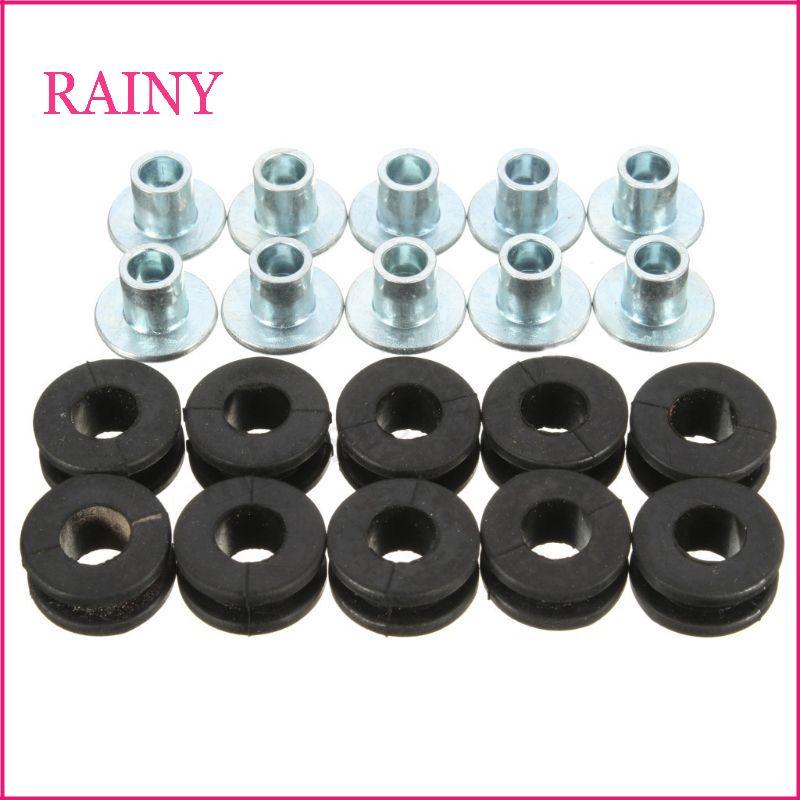 RAINY 10 ชิ้นสวมใส่ยาง Grommets รถจักรยานยนต์ Fairings Bushing เบาะยาง