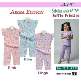 KELFI SETELAN CP FULL PRINTING / SET BAJU ANAK CEWEK CP 7/9 1-8 TAHUN "ARISIA EDITION"