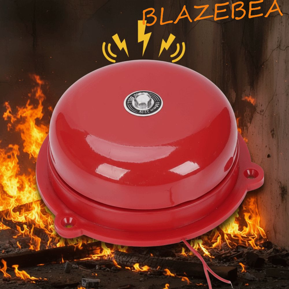 BLAZEBEA Point Fire Alarm, กันน้ําโลหะภายใน Strike Alarm Bell, Long Range AC 220V Electric Bell Inte