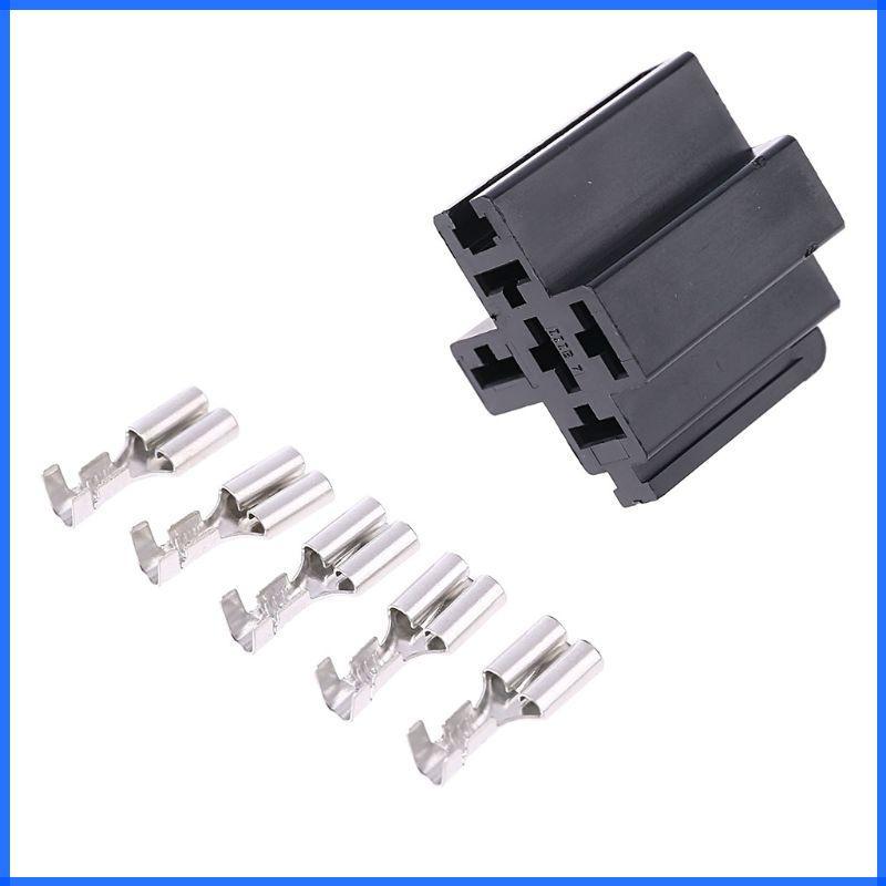 Con 40A 5 Pin Relay Connector Socket พร้อมเทอร์มินัล 5 x 6 3 มม. รถบรรทุกรถยนต์รถยนต์