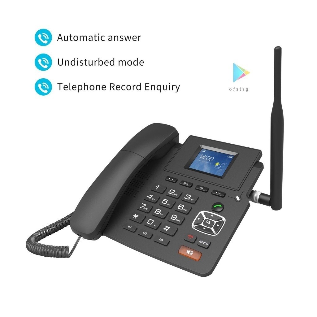 [OFSG]P034G Desktop Telephone 4G VOIP Phone Support 2 SIP Accounts WIFI SIM Card with Antenna LCD Sc
