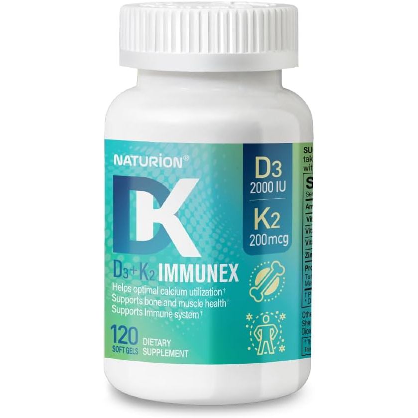 D3+K2 IMMUNEX – วิตามิน D3 2000 IU, K1 25 mcg, K2 200 mcg, Zinc 6.25 mg, DK Blend 31 mg – รองรับสุขภ