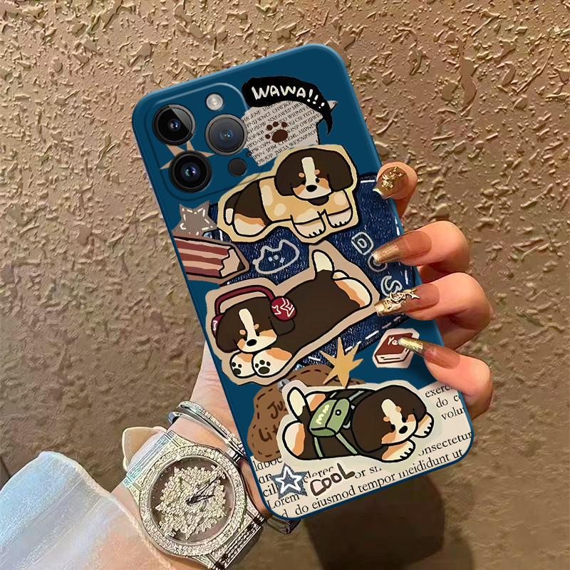 LC7J การ์ตูนลูกสุนัข Apple iPhone 17 PRO MAX เคสโทรศัพท์ 16 การ์ตูนอะนิเมะ 15 Shock-proof air หนา 14