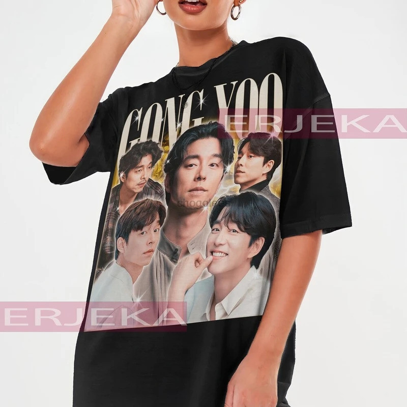 GONG YOO Unisex Tees ละครเกาหลีเสื้อ Gong Yoo Tees Vintage Gong Yoo เสื้อยืด Homage Bootleg เสื้อกัน