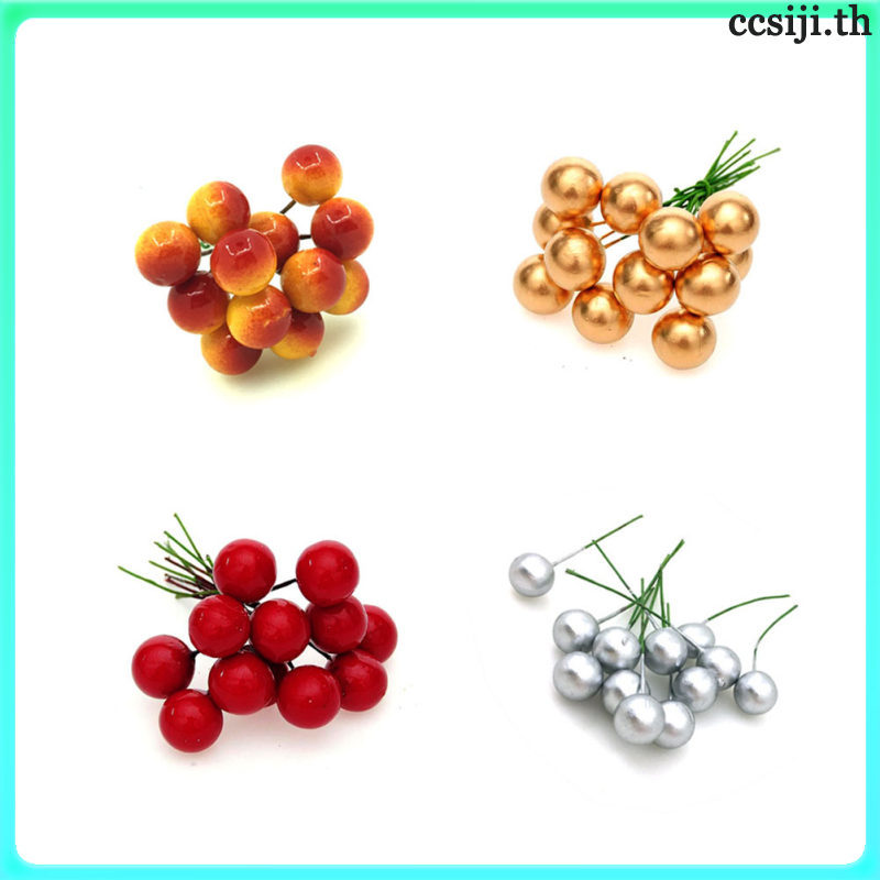 berry cherry จำลอง สีแดง ใช้ตกแต่ง ขนาด 6.00x1.20x1.20 ซม. 50 ชิ้น