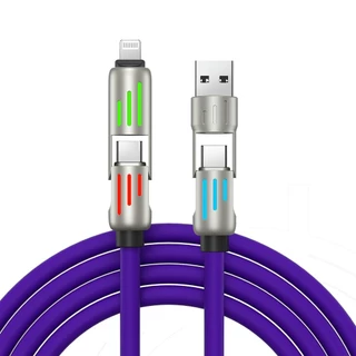 สายชาร์จเร็ว 4in1 สายชาร์จมือถือ Fast Charge 240w แสงไฟ RGB สายชาร์จTYPE C USB