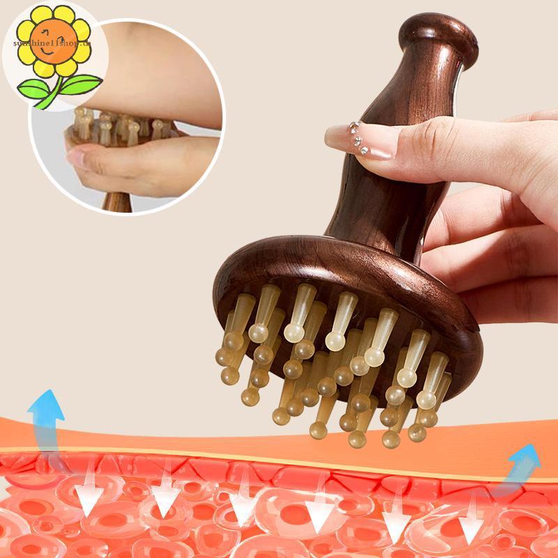 SUNSHOP 29 ฟัน Meridian แปรงด้ามไม้แปรงนวดอเนกประสงค์หัวคอขา Body Gua Sha Beauty & Body เครื่องมือนว