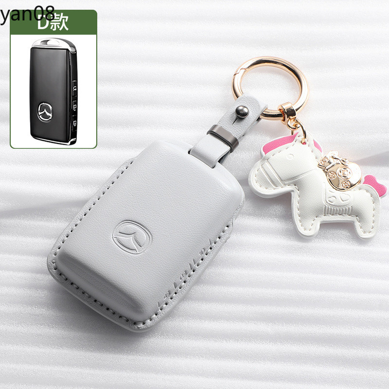 สําหรับ Mazda 3 Alexa CX4 CX5 CX-5 CX8 CX-30 CX30 2019 2020 PU หนังกุญแจรถ Fob ฝาครอบพวงกุญแจอุปกรณ์