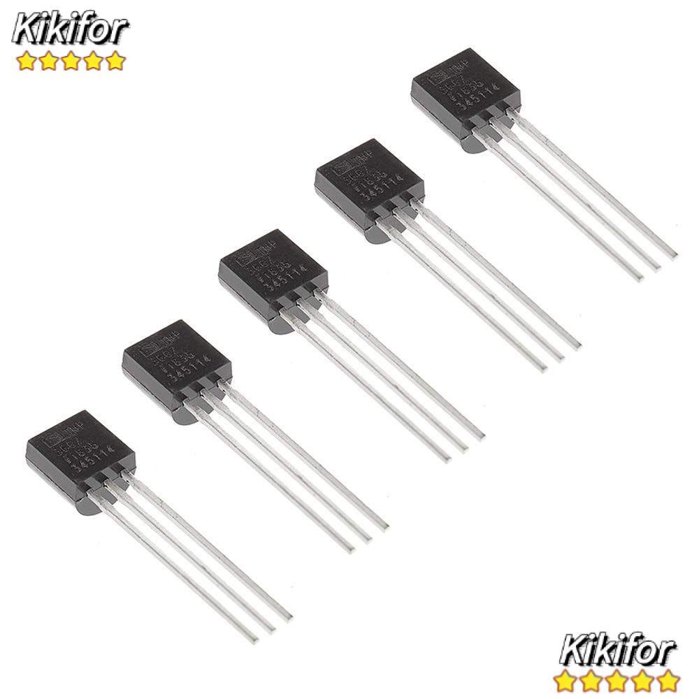 KIKIFOR เซ็นเซอร์อะนาล็อกอุณหภูมิ 5 ชิ้น, โลหะ TMP36GT9Z TMP36 3 พิน, อ่านที่แม่นยํา 10 MV/8°ซี ±2°C