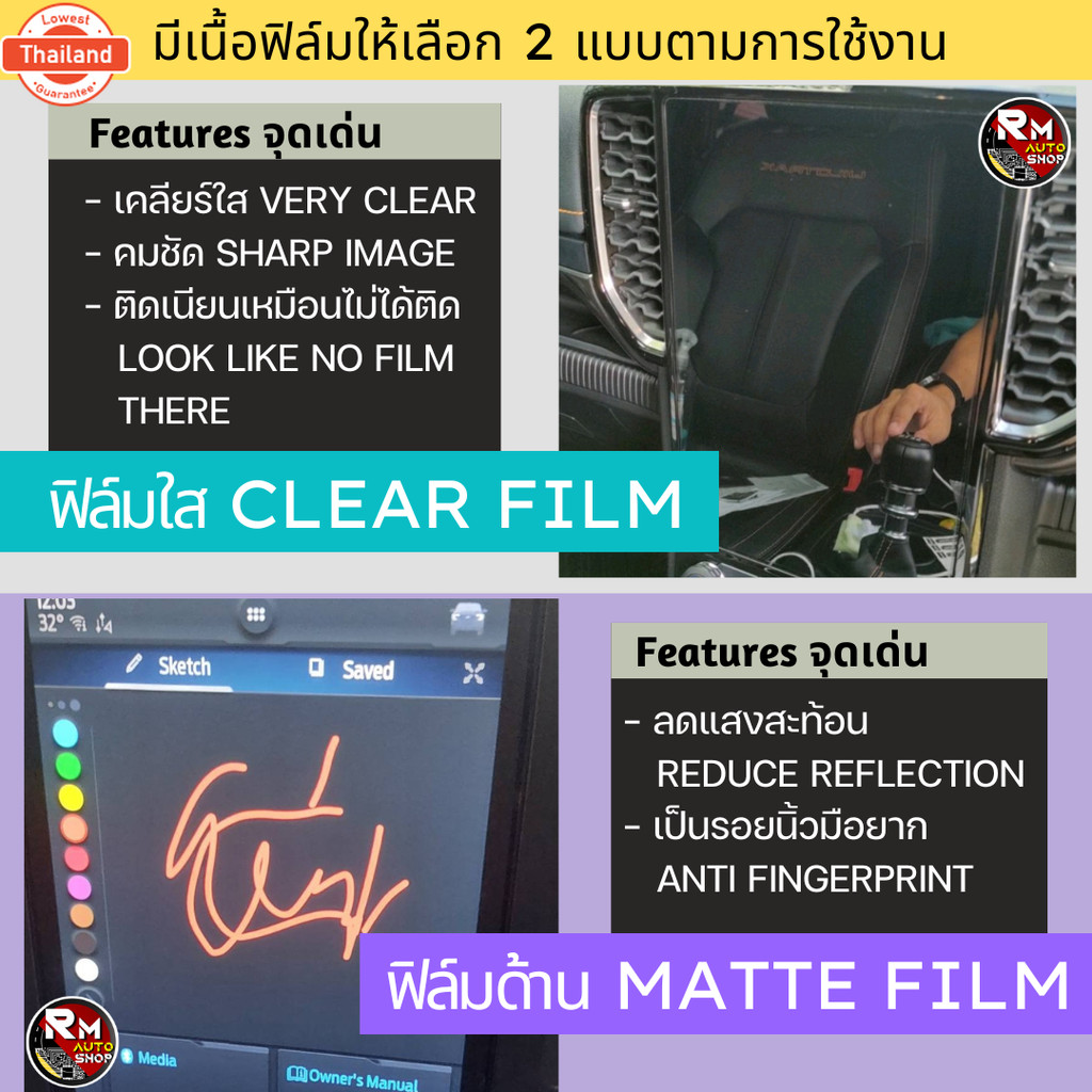 ฟิล์มกันรอยหน้าจอ Honda HRV year 2022 - 2025 ปัจจุัน ขนาด 8 นิ้วพอดีจอ ฟิล์มไฮโดรเจล Hydrogel มีฟิล์