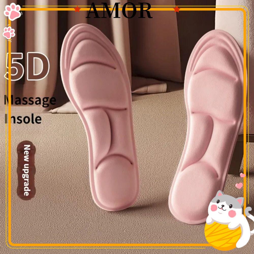 AMOR 5D Sport Insoles, Deodorant Feet Care Running Insoles, คุณภาพสูง Breathable Memory Foam นวดพื้นรองเท้าศัลยกรรมกระดูกวิ่ง