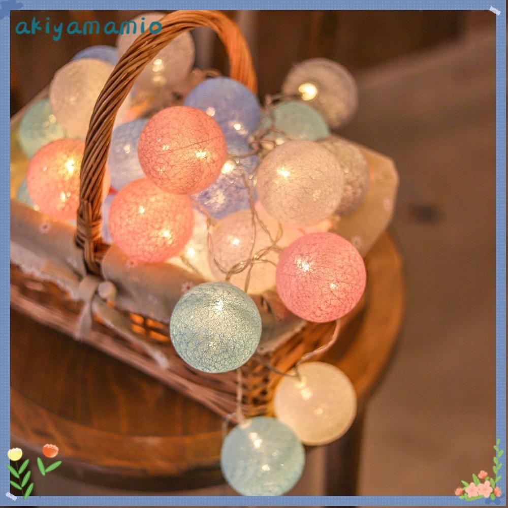 AKIYAMAMIO USB Balls String, 1.5 ม./ Colourful Ball Chain Fairy Lights String, 10/20 LEDS Outdoor US