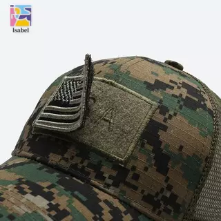 หมวกเบสบอลลายพรางธงชาติอเมริกัน ระบายอากาศและปรับขนาดได้ สำหรับกิจกรรมกลางแจ้ง