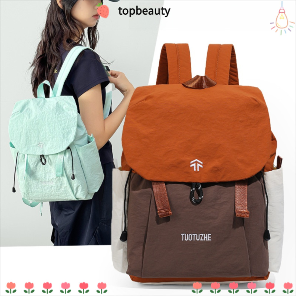 ท็อปบิวตี้ กระเป๋าเดินทางแบบพกพา,กระเป๋าเป้สะพายหลังน้ําหนักเบาความจุขนาดใหญ่เรียบง่าย,การออกแบบลําลองแบบพกพากันน้ํา เตรียมใจ สไตล์กระเป๋าเป้สะพายหลังโรง