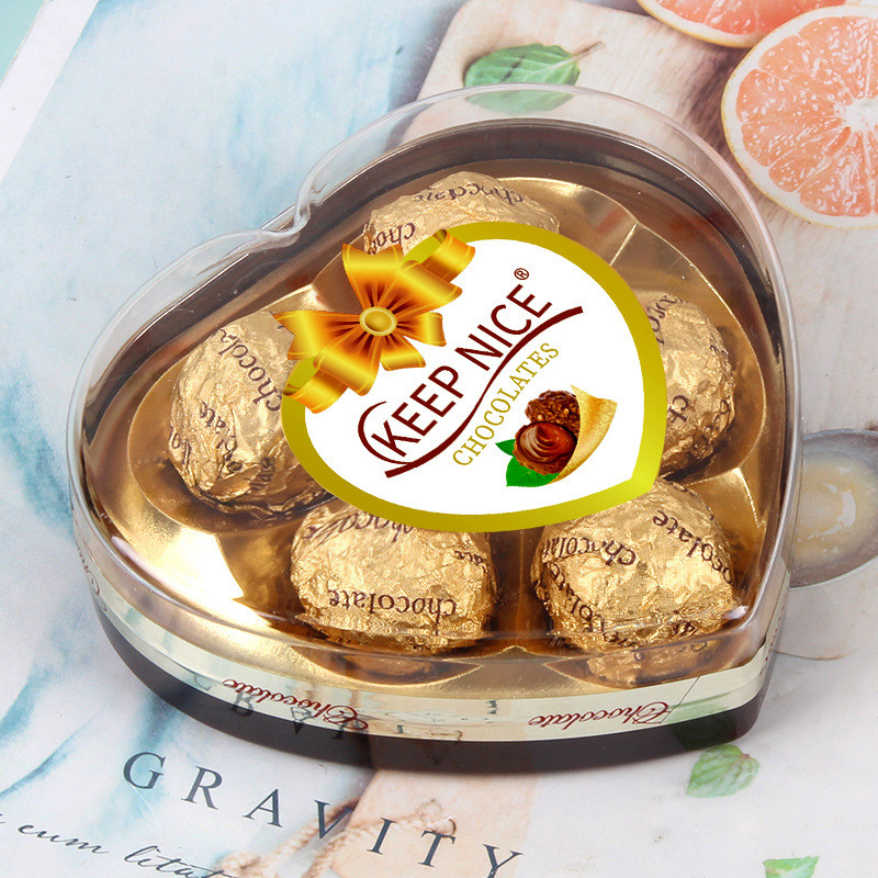 5 ชิ้น Golden Chocolate แซนวิชรูปหัวใจช็อกโกแลตชนิดบรรจุกล่องของขวัญวันวาเลนไทน์ของว่างสบายๆซูเปอร์มาร์เก็ตขายส่งสุด 25.11.06