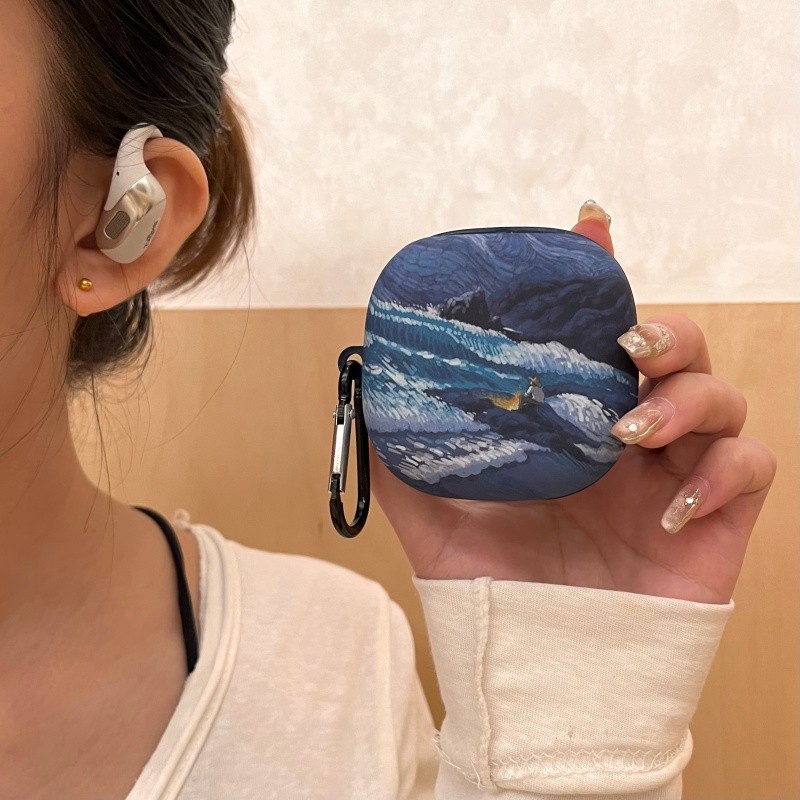 สําหรับ Shokz OpenFit 2 + T921 กรณี Starry Sky Sea Wave สําหรับ Shokz OpenFit 2 + (T921) ซิลิโคนนุ่ม