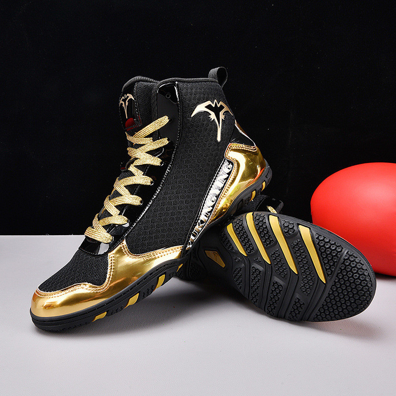 Box Boxing Shoes Men Free Fighting Training Shoes Women Wrestling Shoes Indoor Fitness Sanda High-To