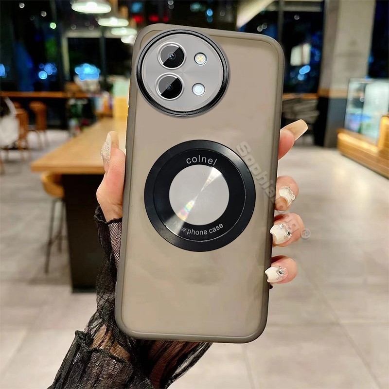 Soft Clear Cases สําหรับ Vivo Y38 Y58 T3X V2355 V2338 พร้อมตัวป้องกันกล้อง Maha กระจกแม่เหล็ก