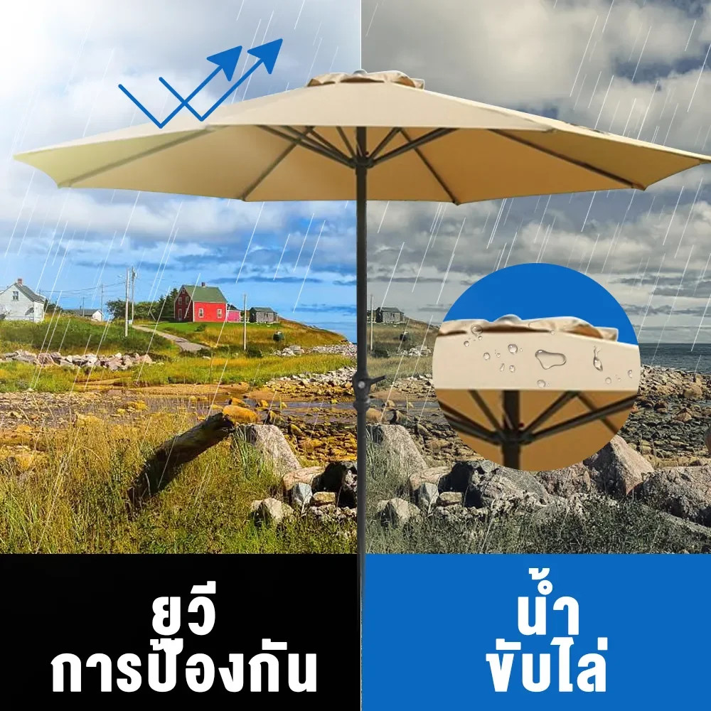 n&z Φ2.7M ร่มกันแดดสนามใหญ่ ในสวน กลางแจ้ง ตลาดนัด สระว่ายน้ำ แม่ค้า ร้านกาแฟ outdoor sun umbrella（ไม่มีฐาน） ราคา ถูกที่สุด ดีลบีเคเค แกลเลอรีภาพที่ 2