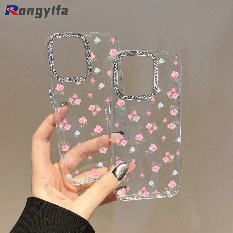 Elegant ดอกไม้เพชรกรอบสําหรับ Huawei Nova 14 13 13i 12 12i 11 11i 10 Youth 9 8 7 Pro Ultra SE Y91 Y7